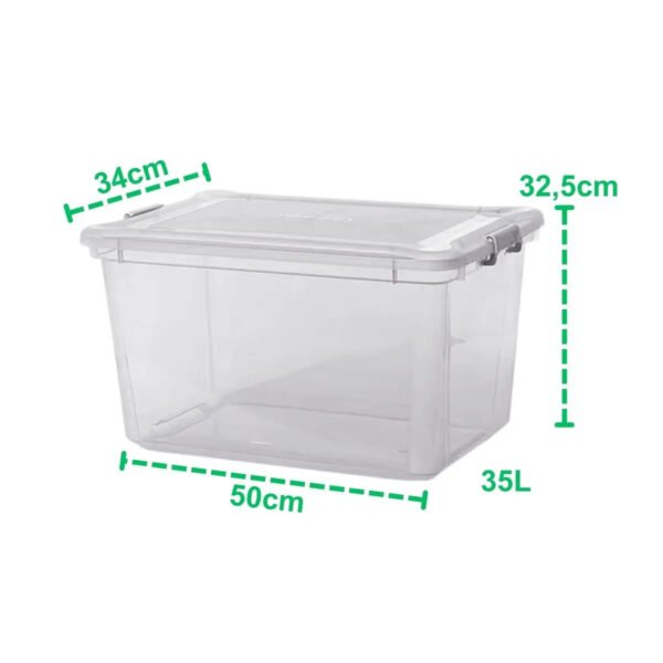 CAIXA ORGANIZADORA 35L TRANSPARENTE PLASVALE - Image 2