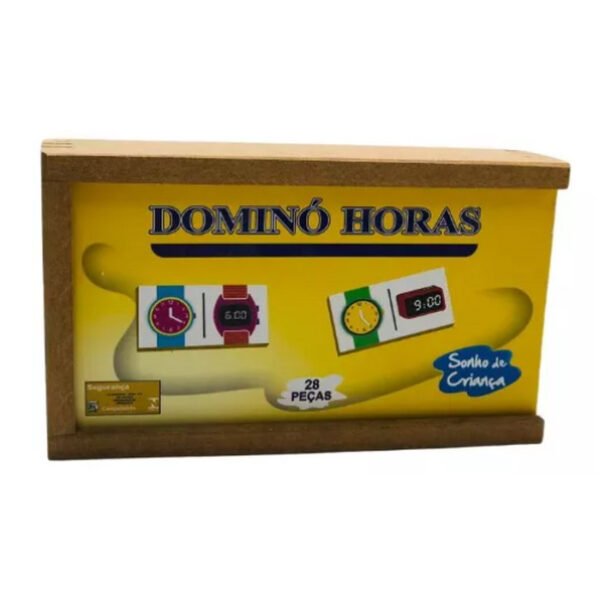 DOMINO DE HORAS EM MADEIRA SONHO DE CRIANÇA