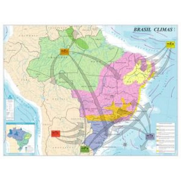 MAPA BRASIL CLIMAS 120X90 BIA MAPAS