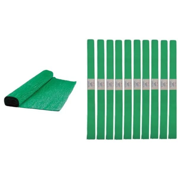 PAPEL CREPOM COMUM VERDE BANDEIRA 48X200 C/10 RIDET
