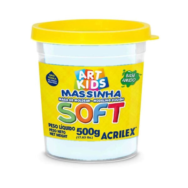 POTE DE MASSINHA DE MODELAR SOFT 500G BRANCO NEVE ACRILEX