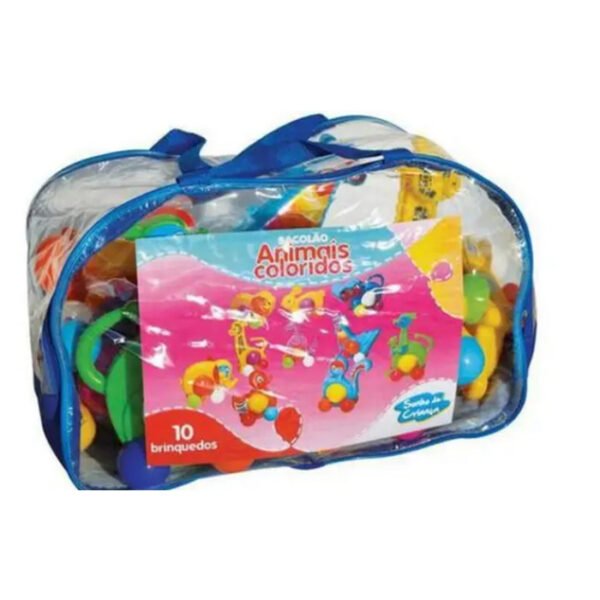 SACOLÃO ANIMAIS COLORIDOS C/10 PEÇAS SONHO DE CRIANÇA - Image 3
