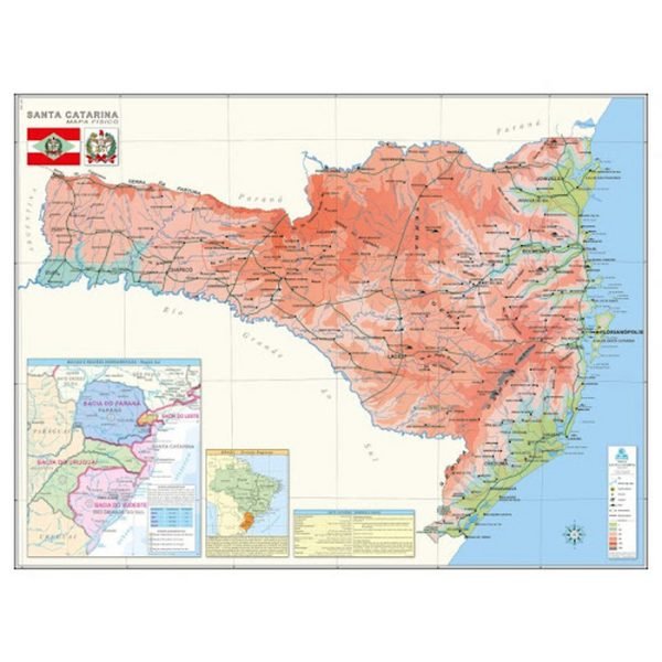 MAPA SANTA CATARINA FISICO 120X90 BIA MAPAS