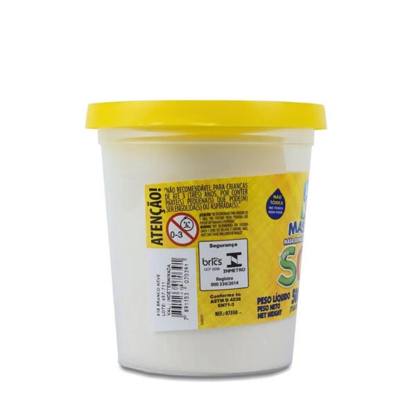 POTE DE MASSINHA DE MODELAR SOFT 500G BRANCO NEVE ACRILEX - Image 2
