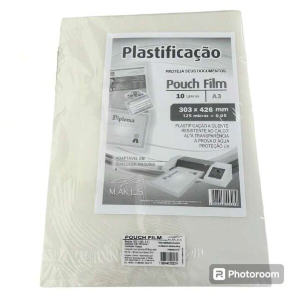 PLASTICO PARA PLASTIFICAÇÃO A3  C/10 303X426  POUCH FILM