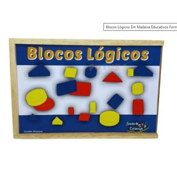 BLOCOS LOGICOS DE MADEIRA C/48 PEÇAS SONHO DE CRIANÇA - Image 2