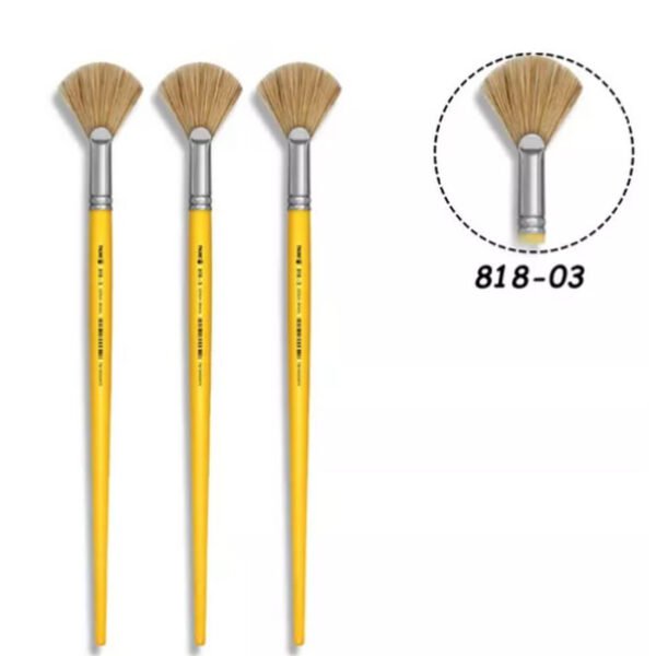 PINCEL ARTESANAL FAN LEQUE 818 N.03 C/3 PEÇAS TIGRE - Image 3