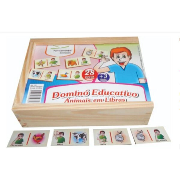 DOMINO ANIMAIS EM LIBRAS 28PC FUNDAMENTAL