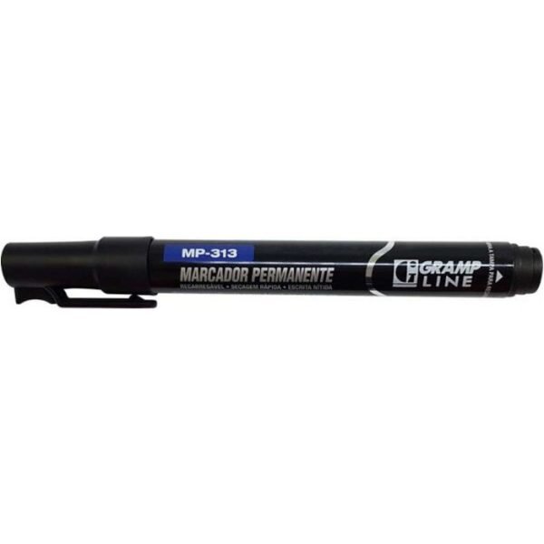 CAIXA DE MARCADOR PERMANENTE MP-313 PRETO C/12 GRAMPLINE - Image 2