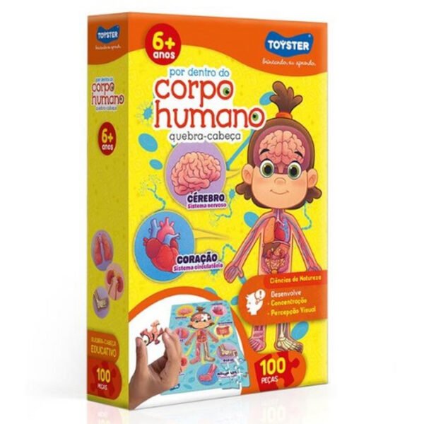 QUEBRA CABEÇA CORPO HUMANO 100 PEÇAS TOYSTER