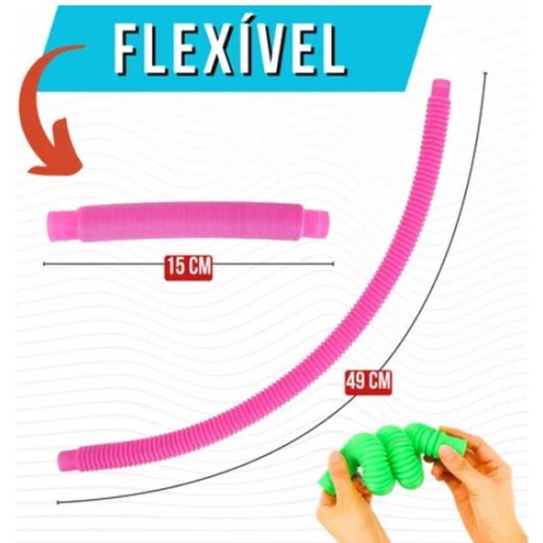 KIT 24 POPTUBE TUBO COLORIDO FLEXÍVEL POP IT - Image 3