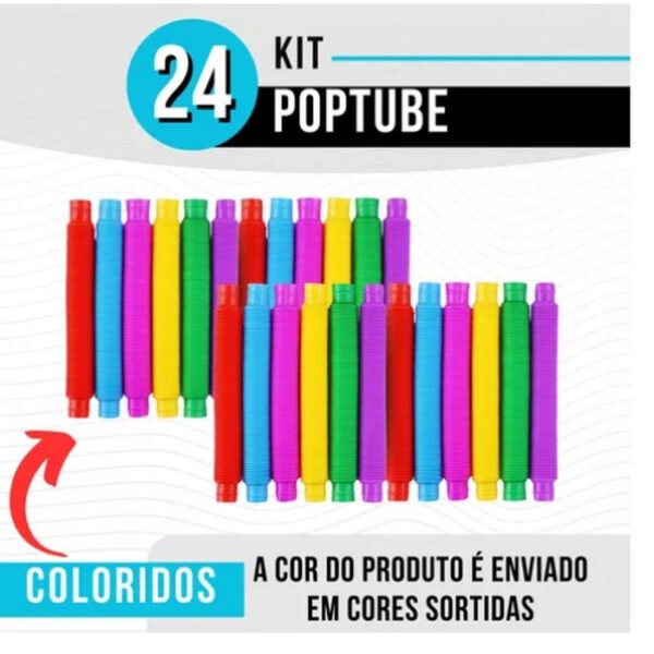KIT 24 POPTUBE TUBO COLORIDO FLEXÍVEL POP IT - Image 2
