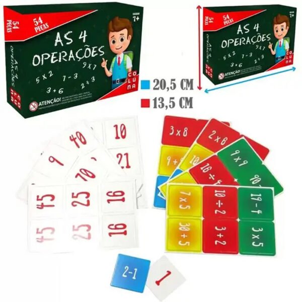 JOGO AS 4 OPERAÇÕES 54 PEÇAS COLUNA