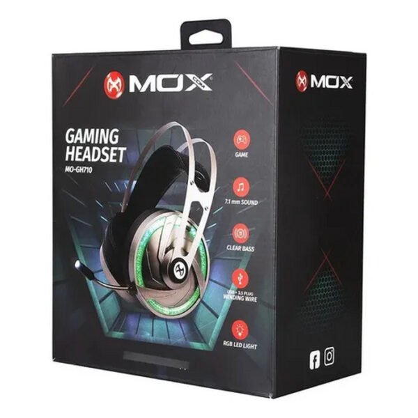 FONE DE OUVIDO HEADSET GAMER C/ MICROFONE RGB C/ FIO GH710 MOX