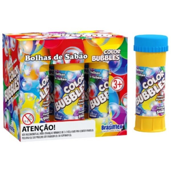 BOLHAS DE SABÃO 50ML C/ 06 UN COLOR BUBBLE BRASILFLEX