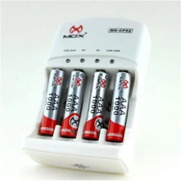 CARREGADOR DE PILHAS MO-CP52 C/ 4 PILHAS AAA  MOX - Image 2