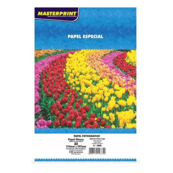PAPEL FOTOGRÁFICO IMANTADO A4 GLOSSY 690G C/ 10 FOLHAS MASTERPRINT