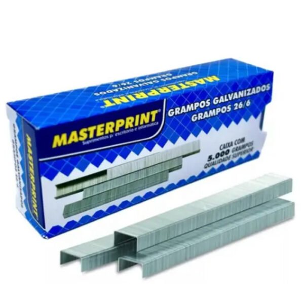 CAIXA DE GRAMPO 26/6 GALVANIZADO C/ 5000 MASTERPRINT